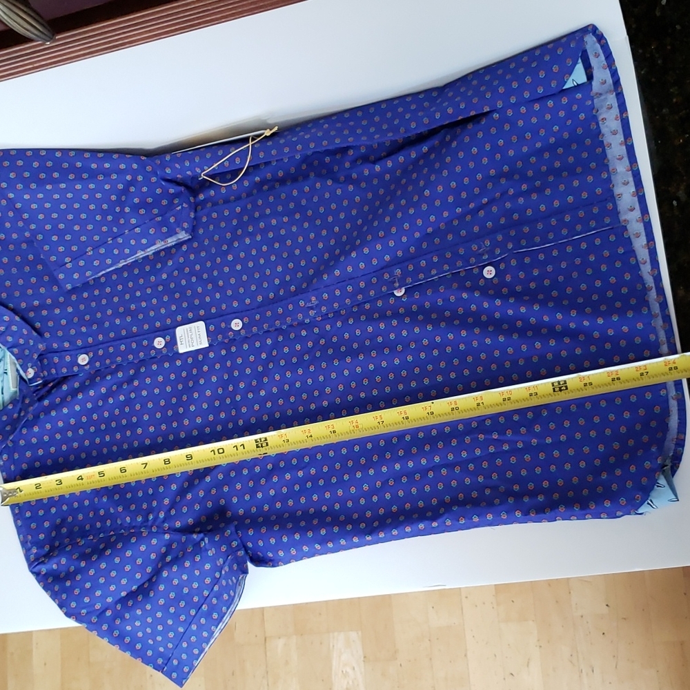 MTL MADE TO LIVE MENS BUTTON DOWN SHIRT, SIZE MEDIUM BLUE, 100% COTTON, SLIM FIT - Picture 8 of 9